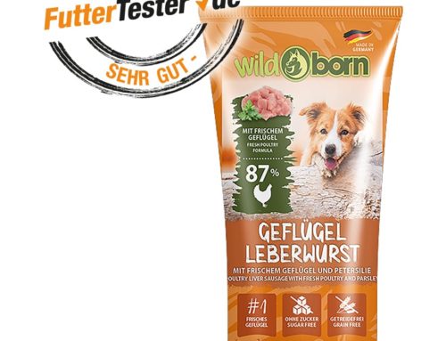 Überwältigendes Ergebnis von FutterTester.de für Wildborn Premium-Geflügel-Leberwurst